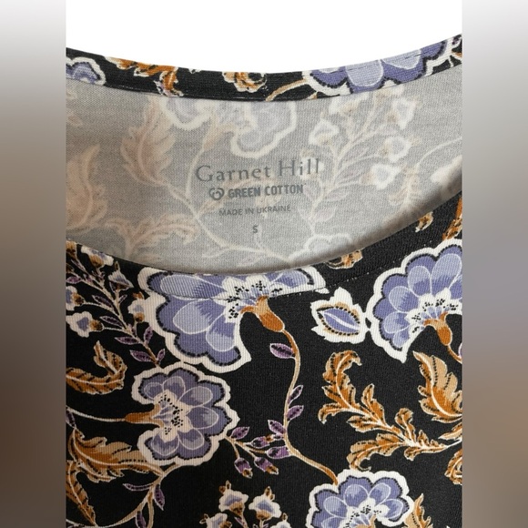 NWT Garnet Hill Linden Knit Dress Long Sleeve Tencel Floral Tie Waist Maxi Sz S - Picture 6 of 16